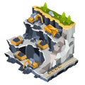 isometric illustration coal mining quarry