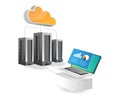 Isometric illustration concept. Cloud server data analysis security network Royalty Free Stock Photo