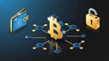 Bitcoin Digital Wallet and Network Security Concept Royalty Free Stock Photo