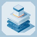 Isometric Server Stack for Data Technology Royalty Free Stock Photo