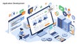 Web Application Development Isometric Concept Royalty Free Stock Photo
