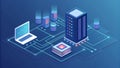 Isometric illustration of a digital network setup Royalty Free Stock Photo