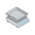 Isometric Illustration of a Grey Digital Weighing Scale Royalty Free Stock Photo