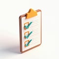 Isometric illustration incident report icon. Checklist with marked check boxes, positive result concept. Management system, task Royalty Free Stock Photo