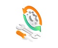Isometric illustration of industrial maintenance process Royalty Free Stock Photo