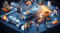 Isometric Illustration of Industry 4.0 The Future of Automation and Innovation