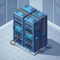 Isometric Server Room Illustration Royalty Free Stock Photo