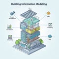 Illustration of a multi story building model showcasing Building Royalty Free Stock Photo