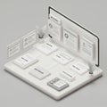 Isometric illustration of an online educational platform interface. The design features Royalty Free Stock Photo