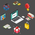 Isometric illustration of online shopping