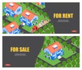 Isometric Illustration for Rent and For Sale.