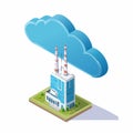 CloudConnected Industrial Factory Isometric Royalty Free Stock Photo