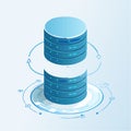 Isometric Data Server Hosting and Storage Technology Royalty Free Stock Photo