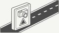 Isometric illustration of a road speed camera warning sign. vector design Generative AI Royalty Free Stock Photo