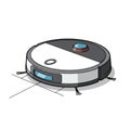Isometric Illustration of a Robotic Vacuum Cleaner Royalty Free Stock Photo