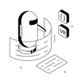 An isometric illustration showing robot programming and automation coding Royalty Free Stock Photo