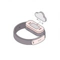 Isometric Illustration of a Smartwatch Syncing Data with the Cloud Royalty Free Stock Photo