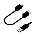 Isometric illustration of usb cable connectors Royalty Free Stock Photo