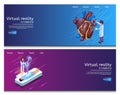 Isometric Illustration Virtual Medical Research