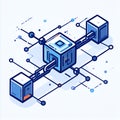 Isometric Blockchain Network Technology Concept Royalty Free Stock Photo