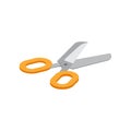 Isometric illustration on a white background with the image of scissor. Vector.