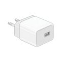 Isometric Illustration of a White USB Charger Royalty Free Stock Photo