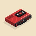 Isometric image of an old retro video cassette recorder. VCR. Royalty Free Stock Photo