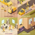 Isometric Industrial Cleaning Concept
