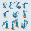 Isometric Industrial Factory Automation Elements Set