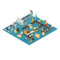 Isometric Industrial Factory Concept Royalty Free Stock Photo