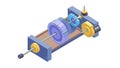 Isometric Industrial Machine or Loom Vector Illustration, vector design Generative AI Royalty Free Stock Photo