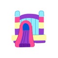 isometric inflatable castle cartoon vector illustration Royalty Free Stock Photo