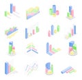 Isometric Infographic as Graphic Visual Representation of Information or Data Big Vector Set