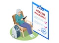 Isometric Insurance Policy, Medical Insurance, senior citizen health plan. Social Security Benefits Form for pensioners