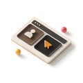 Isometric interface with user and cursor icons user icon Royalty Free Stock Photo