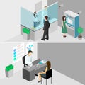 Isometric interior of bank Royalty Free Stock Photo