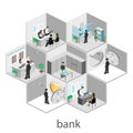 Isometric interior of bank Royalty Free Stock Photo