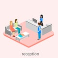 Isometric interior of beauty salon reception desk