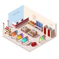 Isometric interior of fashion store