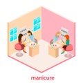 Isometric interior of nail salon