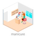 Isometric interior of nail salon