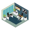 Isometric Interior Office Workplace Composition Royalty Free Stock Photo