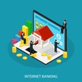 Isometric Internet Banking Service Concept