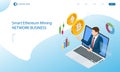 Isometric invest in digital money, increase income, profit. Digital Wallet technology for cryptocurrency ethereum