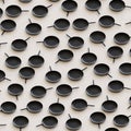 Isometric Iron Frying Pans in a Tight Grid on a Simple Concrete Surface