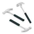 Isometric iron hammer icons isolated on a white background. A modern claw hammer.