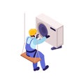 Isometric Ironworker Illustration Royalty Free Stock Photo