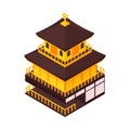 Japanese House Isometric Composition