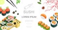 Isometric Japanese Food Colorful Template