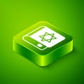 Isometric Jewish torah book icon isolated on green background. On the cover of the Bible is the image of the Star of Royalty Free Stock Photo